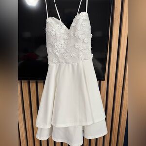 City Vibe white floral corset back skater dress